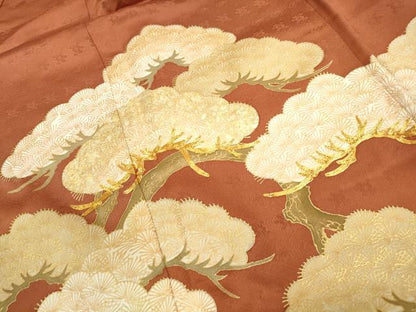 平和屋着物■豪華色留袖　駒刺繍　浜松文　暈し染め　金彩　正絹　逸品　DABF9336qa