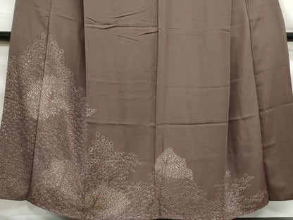 平和屋着物■訪問着　手描き　樹林花文　正絹　逸品　DABF9332qa