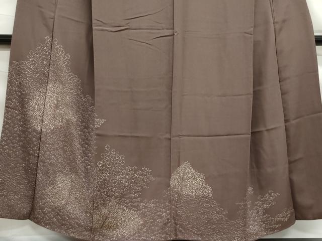 平和屋着物■訪問着　手描き　樹林花文　正絹　逸品　DABF9332qa