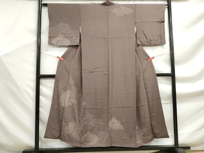 平和屋着物■訪問着　手描き　樹林花文　正絹　逸品　DABF9332qa