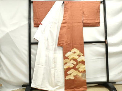 平和屋着物■豪華色留袖　駒刺繍　浜松文　暈し染め　金彩　正絹　逸品　DABF9336qa