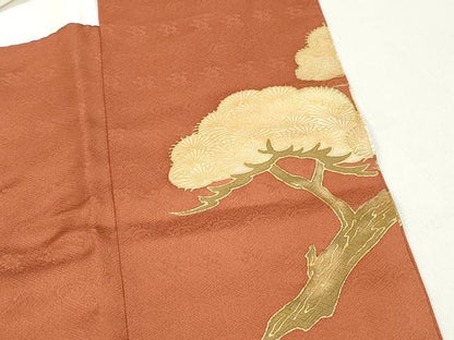 平和屋着物■豪華色留袖　駒刺繍　浜松文　暈し染め　金彩　正絹　逸品　DABF9336qa