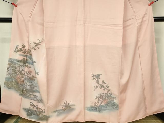 平和屋着物■訪問着　花鳥風景文　暈し染め　金彩　正絹　逸品　DABF6908qp