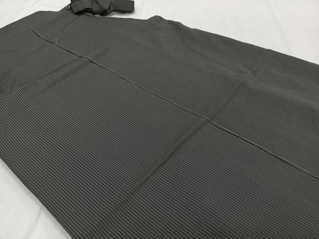 平和屋着物＊夏物　男性　行灯袴　縦絽　縞　正絹　逸品　CABH5214xi