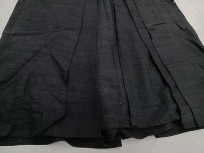 平和屋着物＊夏物　男性　馬乗り袴　紬地　褐色　正絹　逸品　CABH5212xi