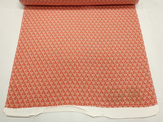 平和屋着物▼小紋　解き反物　着尺　草花文　逸品　DABF8194we