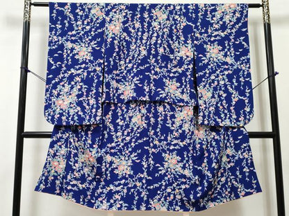 平和屋着物[]七五三　女の子　７歳　祝着　四つ身　加賀友禅　草花文　反端付き　逸品　DABE7380ma