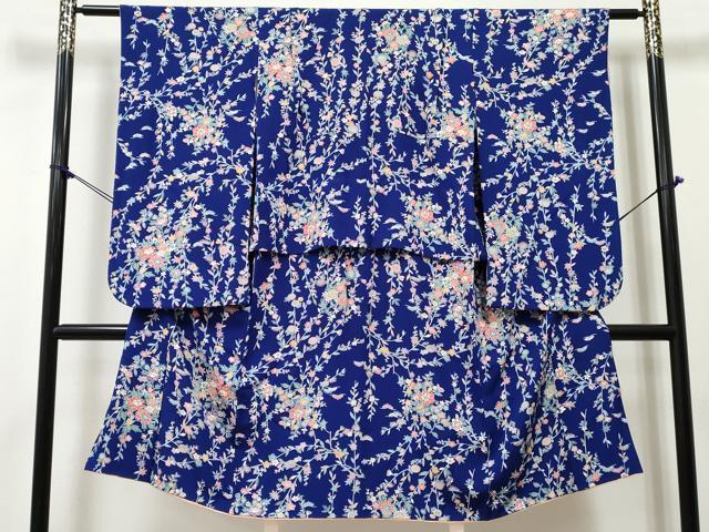 平和屋着物[]七五三　女の子　７歳　祝着　四つ身　加賀友禅　草花文　反端付き　逸品　DABE7380ma
