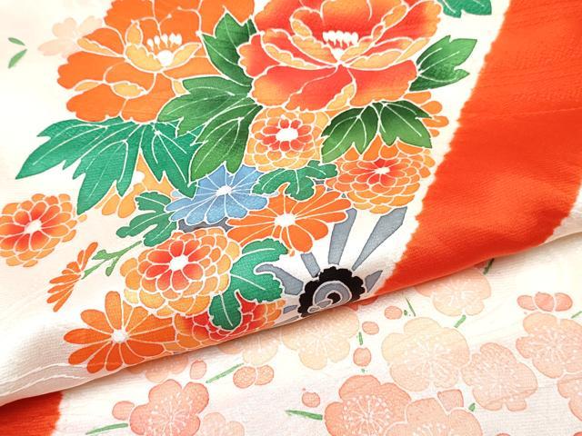平和屋着物[]お宮参り　女の子　祝着　産着　初着　のしめ　絞り　花車文　逸品　DABE7401ma