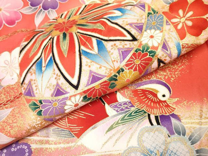 平和屋着物[]お宮参り　女の子　祝着　産着　初着　のしめ　鴛鴦鞠花文　暈し染め　金彩　逸品　DABE7393ma