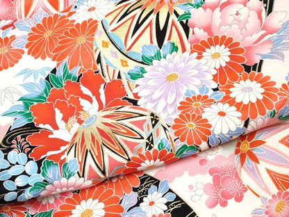 平和屋着物[]お宮参り　女の子　祝着　産着　初着　のしめ　扇面鞠花文　暈し染め　金彩　逸品　DABE7404ma