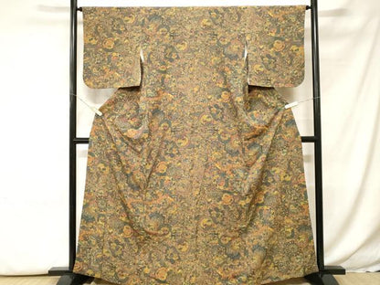 平和屋着物■上質な小紋　絵皿風景文　正絹　逸品　CABH0209ev