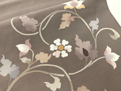 平和屋着物●爪掻き本綴れ　八寸名古屋帯　更紗唐草文　金糸　正絹　逸品　CABH4492vp