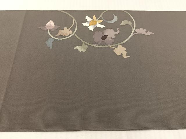 平和屋着物●爪掻き本綴れ　八寸名古屋帯　更紗唐草文　金糸　正絹　逸品　CABH4492vp