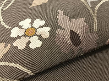 平和屋着物●爪掻き本綴れ　八寸名古屋帯　更紗唐草文　金糸　正絹　逸品　CABH4492vp