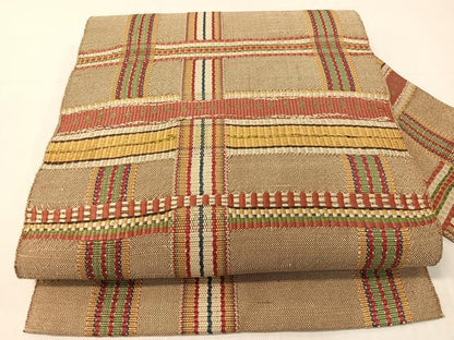 平和屋着物●八寸名古屋帯　紬地　吉野間道　金糸　正絹　逸品　CABH4532vp