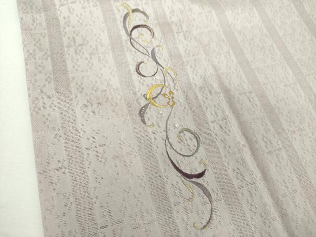 平和屋着物●京都西陣・想屋謹製　色留訪問着　お召地　総刺繍　月兎　花唐草　金銀糸　やまと誂製　正絹　逸品　DABF7500ps