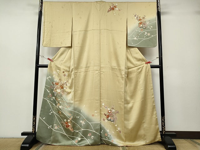 平和屋着物●訪問着　花車文　暈し染め　金銀彩　鈴乃屋扱い　正絹　逸品　CABH2649ut