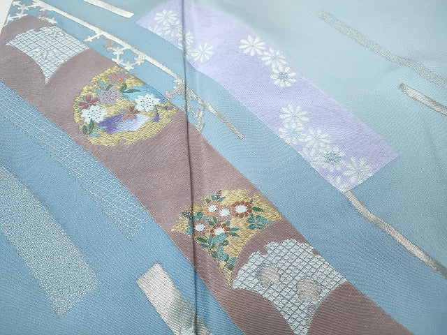 平和屋着物●ファッションブランド　hiromichi nakano　ヒロミチナカノ　訪問着　寿光織　短冊雪輪花文　暈し染め　金銀糸 逸品 CABH2650ut