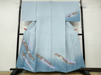 平和屋着物●ファッションブランド　hiromichi nakano　ヒロミチナカノ　訪問着　寿光織　短冊雪輪花文　暈し染め　金銀糸 逸品 CABH2650ut