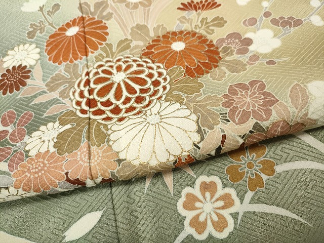 平和屋着物●訪問着　花車文　暈し染め　金銀彩　鈴乃屋扱い　正絹　逸品　CABH2649ut