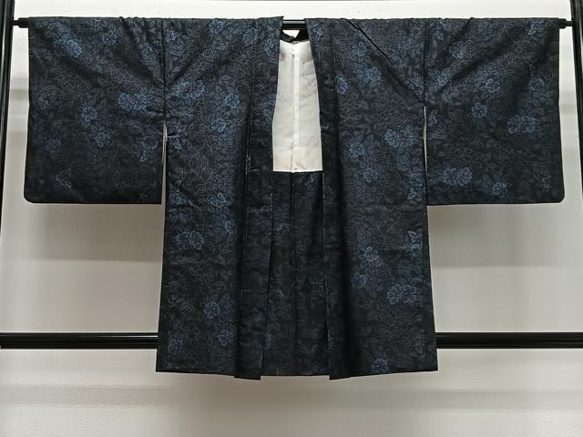 平和屋着物＃羽織　本場大島紬　草花文　正絹　逸品　CABH3207ua
