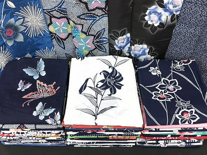 平和屋着物■浴衣 まとめて 45点 蝶 花柄 七宝 綿紅梅 型染め 暈し染め など 着用可能多数 未使用品あり mmm1082