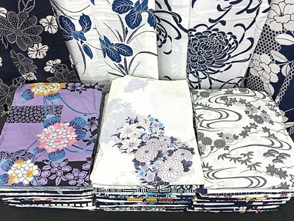 平和屋着物■浴衣 まとめて 45点 紫陽花 菖蒲 乱菊 花柄 綿紅梅 型染め など 着用可能多数 未使用品あり mmm1078