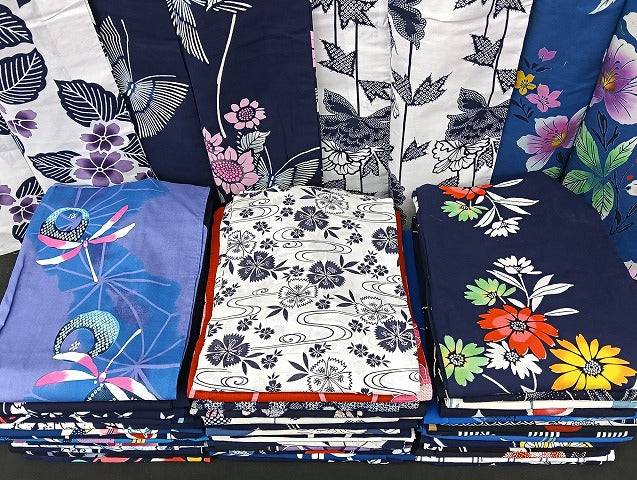 平和屋着物■浴衣 まとめて 45点 蝶 蜻蛉 向日葵 花柄 綿紅梅 型染め など 着用可能多数 未使用品あり mmm1080