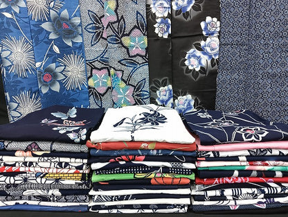平和屋着物■浴衣 まとめて 45点 蝶 花柄 七宝 綿紅梅 型染め 暈し染め など 着用可能多数 未使用品あり mmm1082