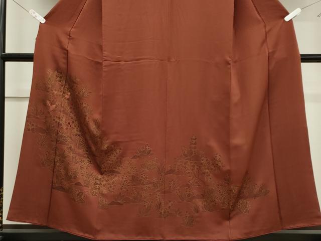 平和屋着物■豪華色留袖　刺繍　草花文　金彩　正絹　逸品　CABH0863ou