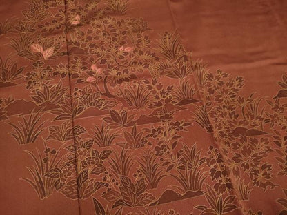 平和屋着物■豪華色留袖　刺繍　草花文　金彩　正絹　逸品　CABH0863ou