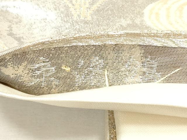 平和屋着物◎六通柄袋帯　流水草花文　京洛錦　二重引箔　金銀糸　正絹　逸品　DABG1346xg