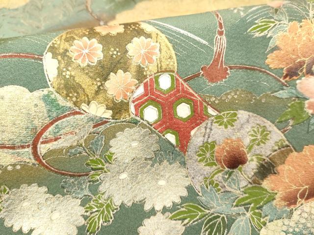 平和屋着物■豪華色留袖　鼓花文　金銀彩　正絹　逸品　DABF9883cd