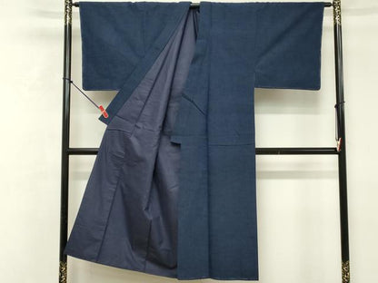 平和屋着物■男性　紬　留紺色　正絹　逸品　未使用　DABF9907cd