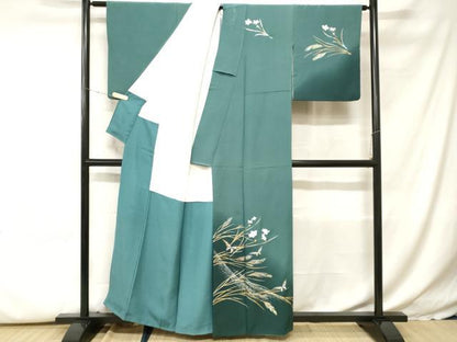 平和屋着物■訪問着　花蝶文　暈し染め　金銀彩　正絹　逸品　CABH0254ev