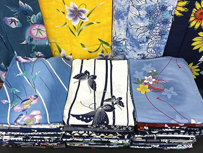平和屋着物■浴衣 まとめて 45点 蝶 朝顔 紫陽花 向日葵 花柄 型染め 暈し染め など 着用可能多数 未使用品あり mmm1086