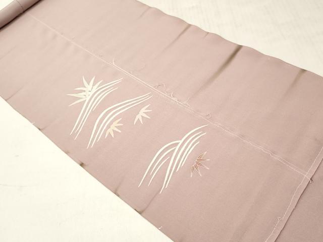 平和屋着物▼色留袖　解き反物　着尺　駒刺繍　籬草葉文　金彩　逸品　DABF6394zy