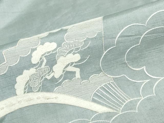 平和屋着物●中国三大刺繍　相良刺繍　総刺繍　色留袖　紬地　文箱草花文　正絹　逸品　DABF1804ud