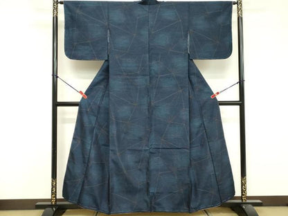 平和屋着物■上質な紬　抽象文様　正絹　逸品　未使用　DABF9935cd