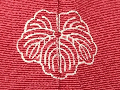 平和屋着物■上質な色無地　霞地紋　紅色　正絹　逸品　DABF9962cd