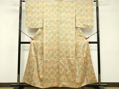 平和屋着物■上質な小紋　菱花文　正絹　逸品　DABF9958cd