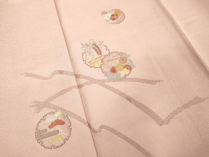 平和屋着物■訪問着　総刺繍　雪輪花文　正絹　逸品　DABF9955cd
