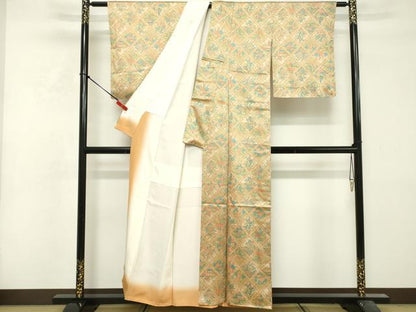 平和屋着物■上質な小紋　菱花文　正絹　逸品　DABF9958cd