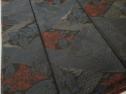 平和屋着物■本場大島紬　切嵌風景文　正絹　逸品　DABF9961cd