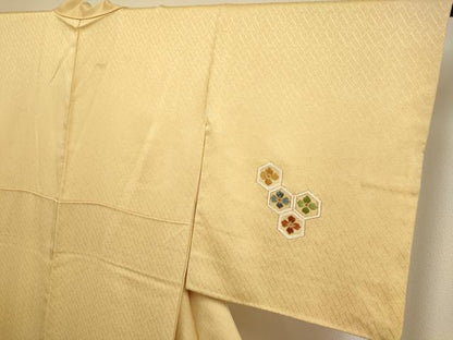 平和屋着物▼訪問着　駒刺繍　総刺繍　亀甲花文　三越扱い　正絹　逸品　DABF5955du