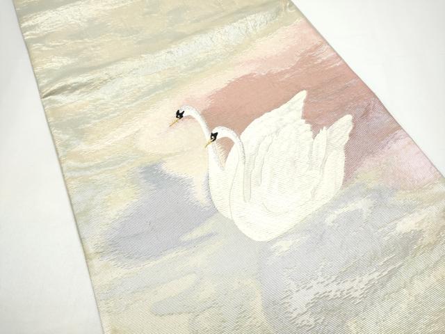 平和屋着物●太鼓柄袋帯　白鳥　金銀糸　鈴乃屋扱い　正絹　逸品　CABH4915hy