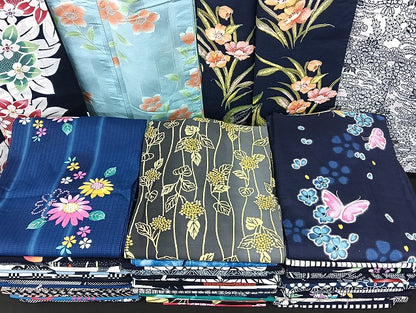 平和屋着物■浴衣 まとめて 45点 蝶 紫陽花 向日葵 花柄 綿紅梅 型染め 暈し染め など 着用可能多数 未使用品あり mmm1099
