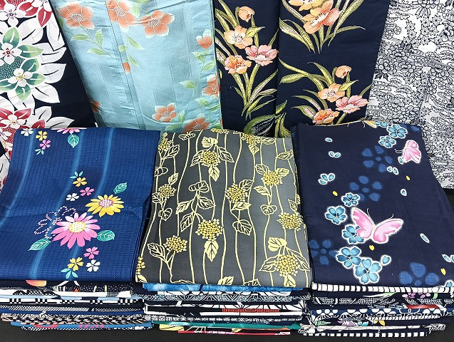 平和屋着物■浴衣 まとめて 45点 蝶 紫陽花 向日葵 花柄 綿紅梅 型染め 暈し染め など 着用可能多数 未使用品あり mmm1099