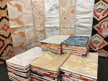 平和屋着物■袋帯 西陣 まとめて100点 鶴 向かい孔雀 尾長鳥 馬 人物 風景 更紗 正倉院 宝相華 立波 佐賀錦 未使用品有 全て正絹 mmm1098